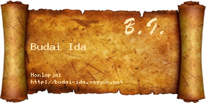 Budai Ida névjegykártya